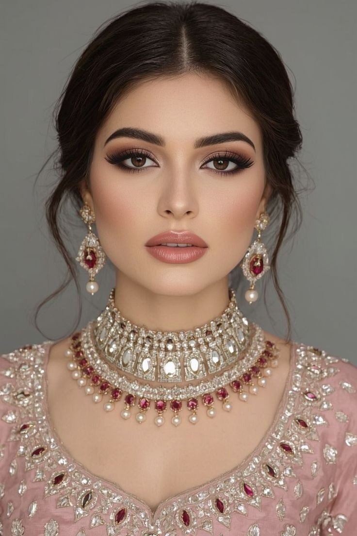 Woman with beautiful bridal makeup learned from BEMIHUB MAKEUP